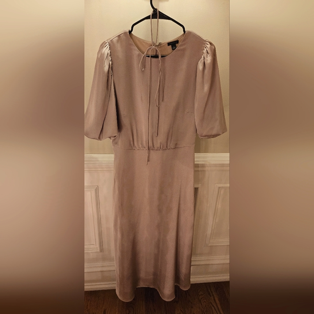 Ann Taylor Taupe Midi Dress